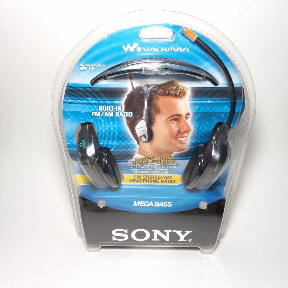 Vintage Sony Mega Bass FM/AM Walkman Radio Stereo SRF-H4 NEW